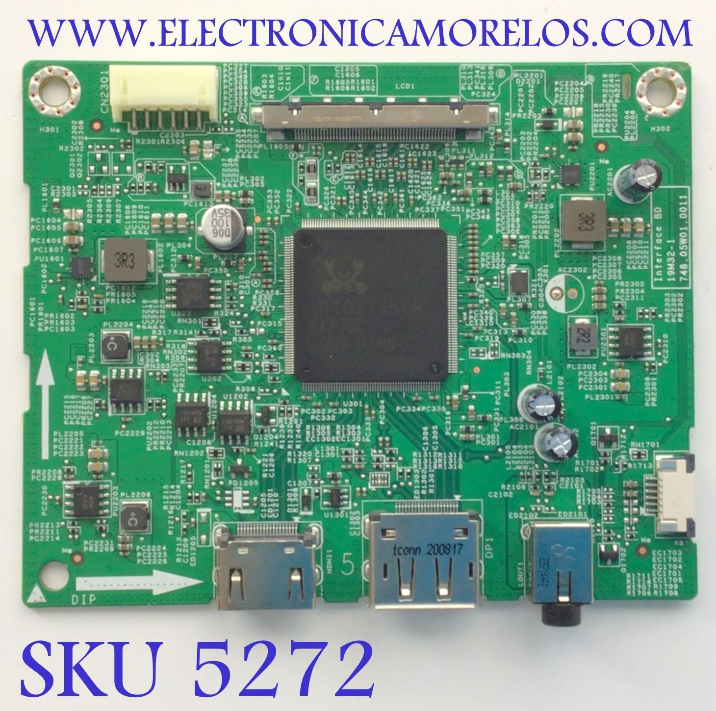 MAIN PARA MONITOR LENOVO / NUMERO DE PARTE 748.05W01.0011 / 19M32-1 / DISPLAY M250HTN01.6 / MODELO C19245FY0